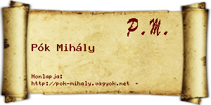 Pók Mihály névjegykártya